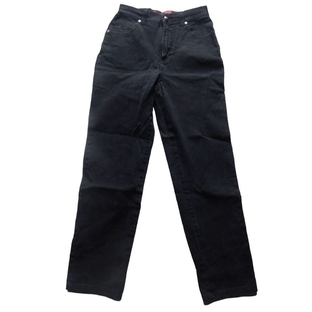 Gloria Vanderbilt women’s petite size 6 black straight leg denim jeans